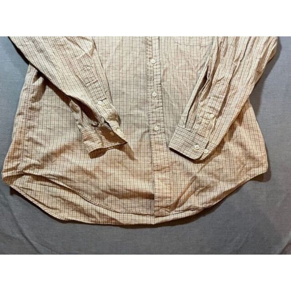 Ralph Lauren Shirt Adult XL 16 34/35 Beige Check‎ Long Sleeve Button Up Mens. - Picture 3 of 10